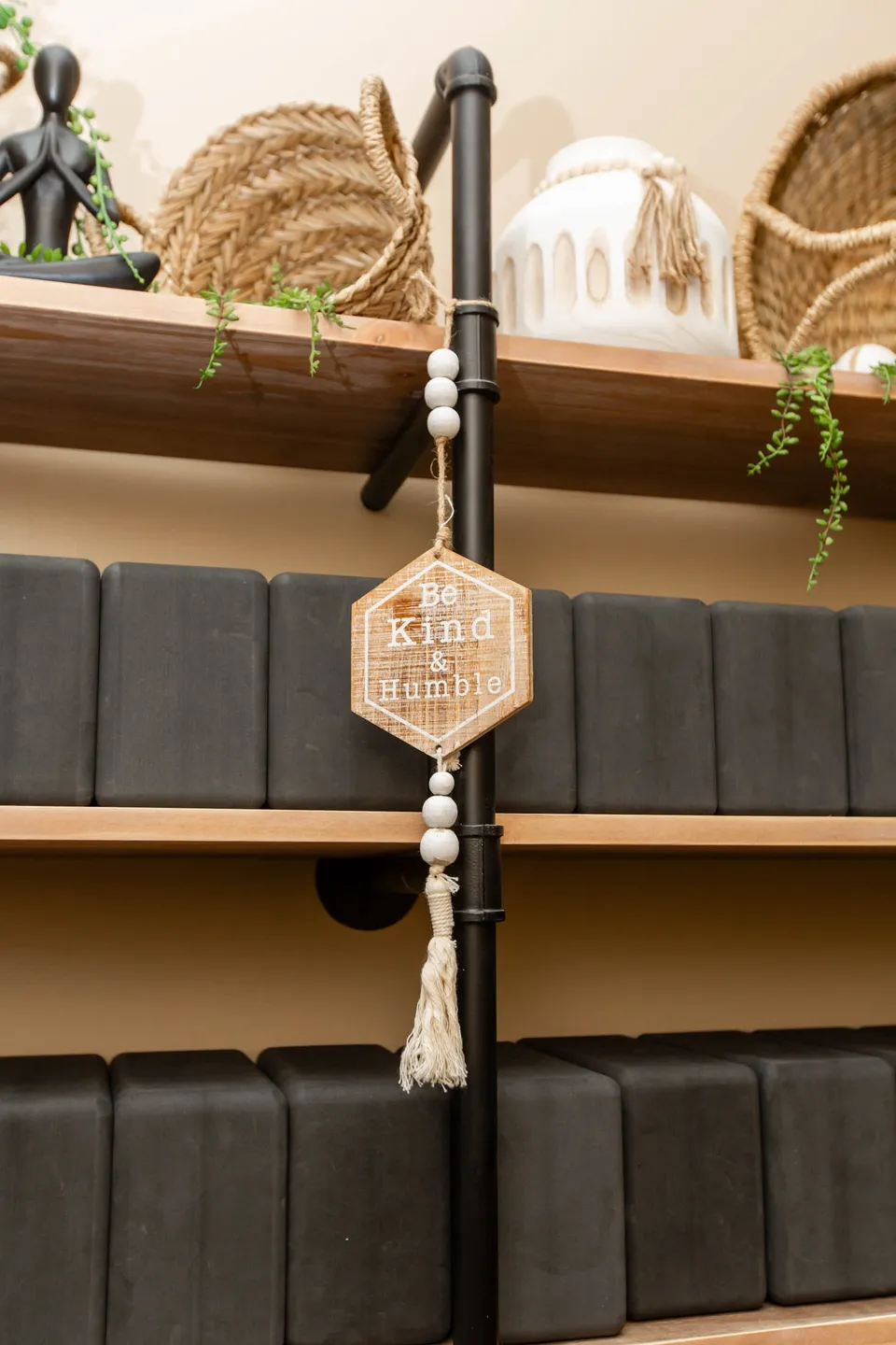 Hanging wooden Be Kind and Humble sign